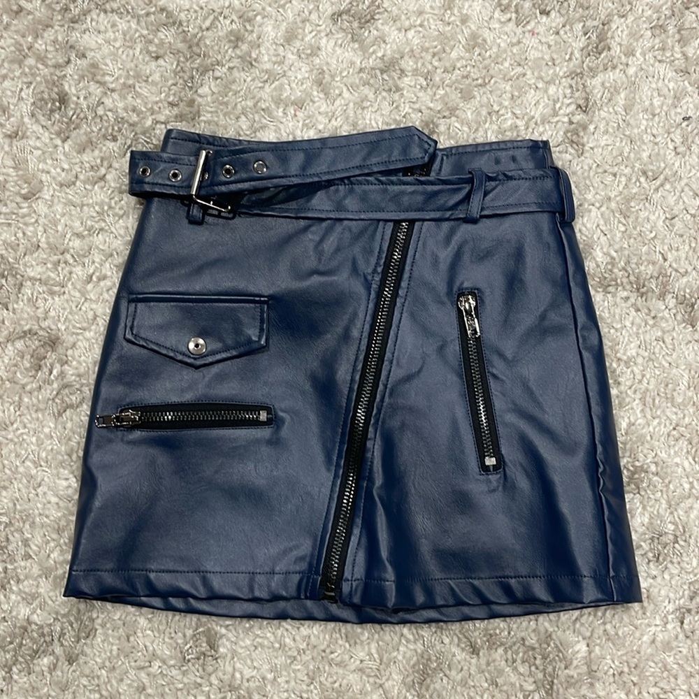 Mixology - Asymmetrical Zip Moto Skirt